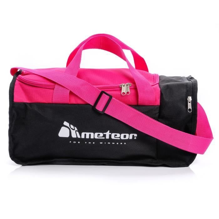 Sac de Sport Fitness 20 L - METEOR - Rose Noir - Multisport - pour Femme Homme Enfant Fille