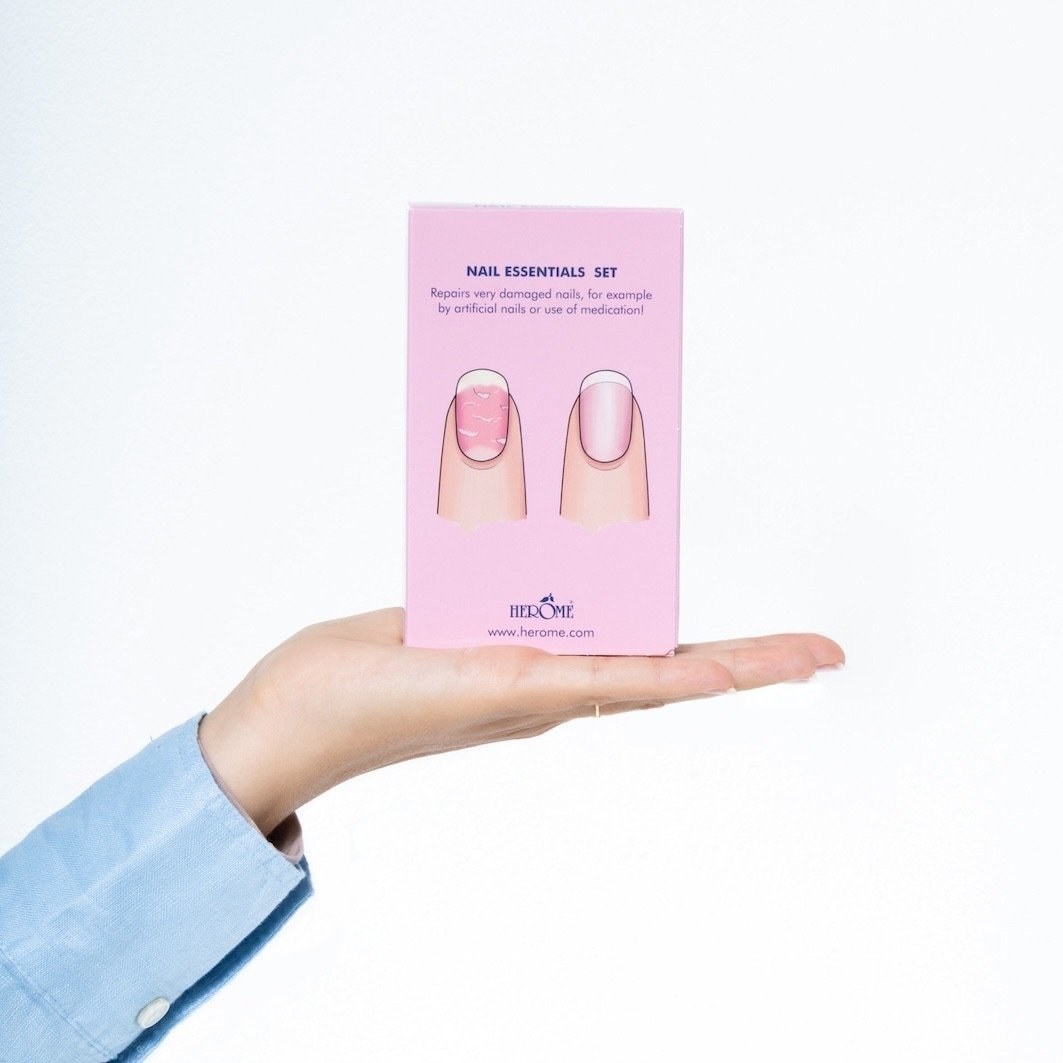 Komplet za nego nohtov Herome Cosmetics, komplet za nego rok z osnovnimi izdelki za nohte: Poškodovani nohti - XL -
