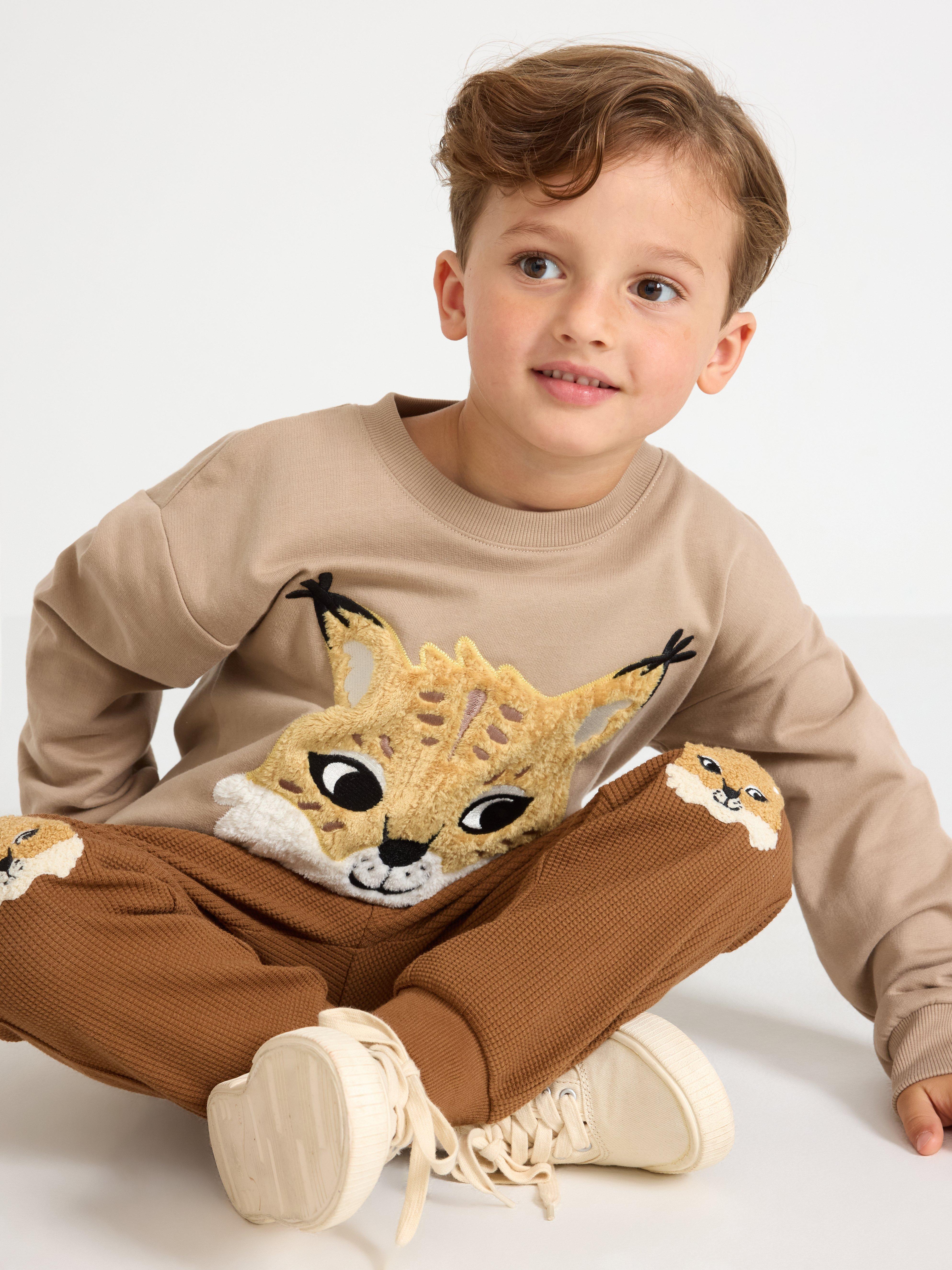 Genser med applikasjon Dusty Beige