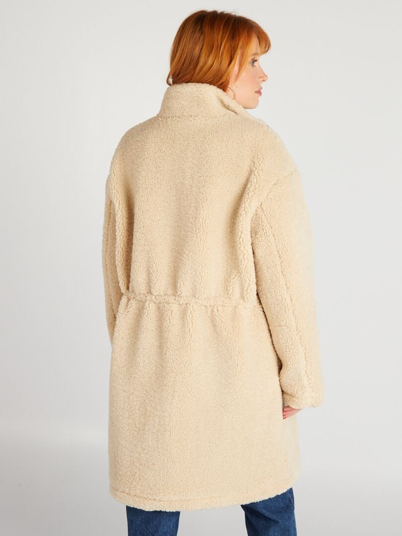 Casaco midi de sherpa - BEGE