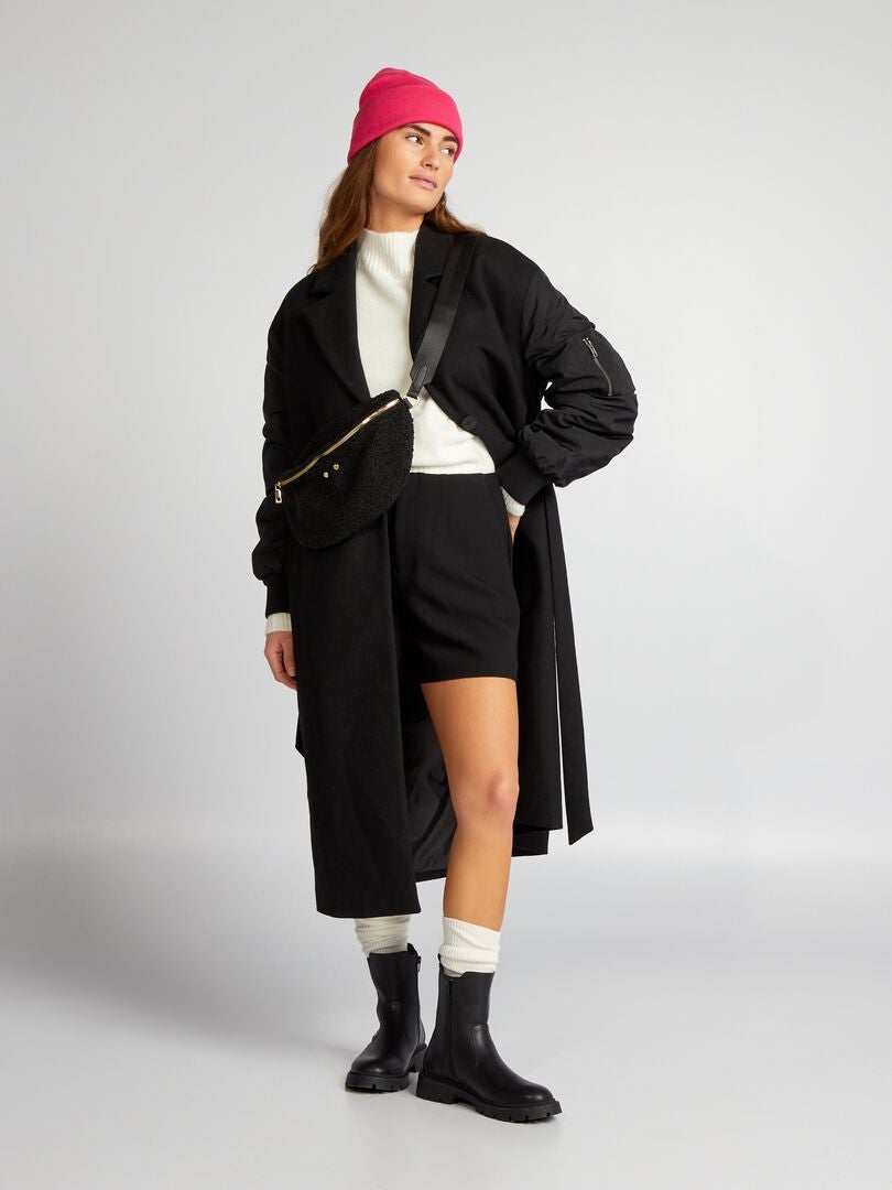 Stijlvolle shorts met hoge taille - Zwart