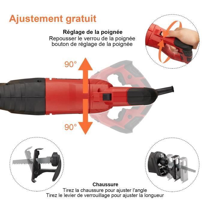 Scie sabre TEENO - 850W - 2 Lames Fournies - Coupe Bois et Métal