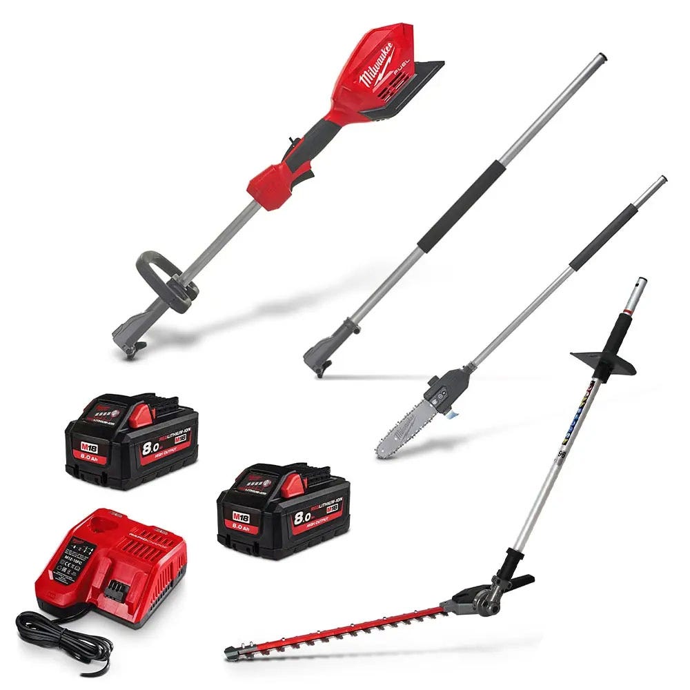Trusă multifuncțională MILWAUKEE 18 V FUEL™ 2 x 8,0 Ah cu cap de acționare M18FOPHPP3A-802