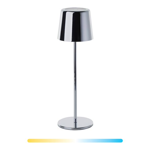 LED-Akku-Tischleuchte Lia Deluxe, chrom