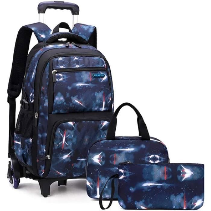 Pencil Case and Rolling Backpack - LECOO - Blue - Waterproof Nylon - 3 in 1 - Unisex Child