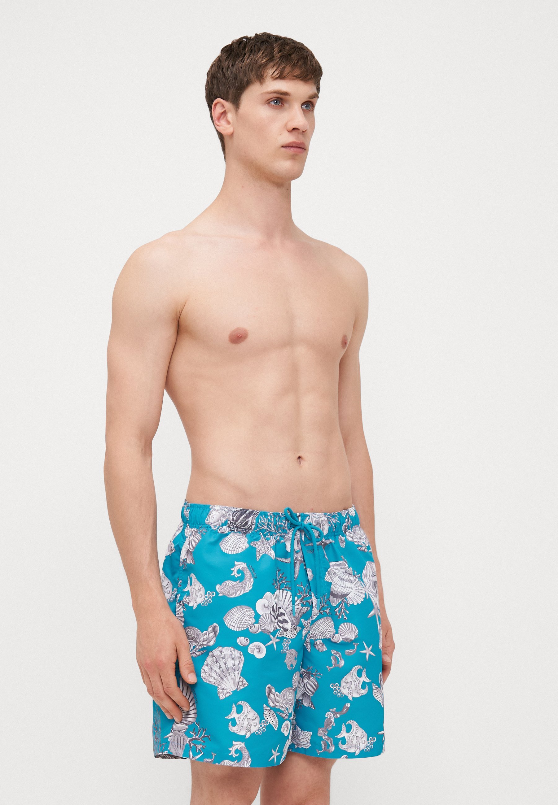 Versace SWIM GOLFO LAVACANZA ALL OVER - Badeshorts - Dunkelseegrün/Silbergrau
