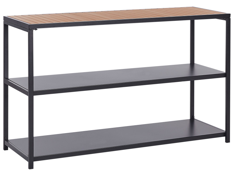 Wyspa kuchenna ogrodowa 2 półki czarna 150x50x90