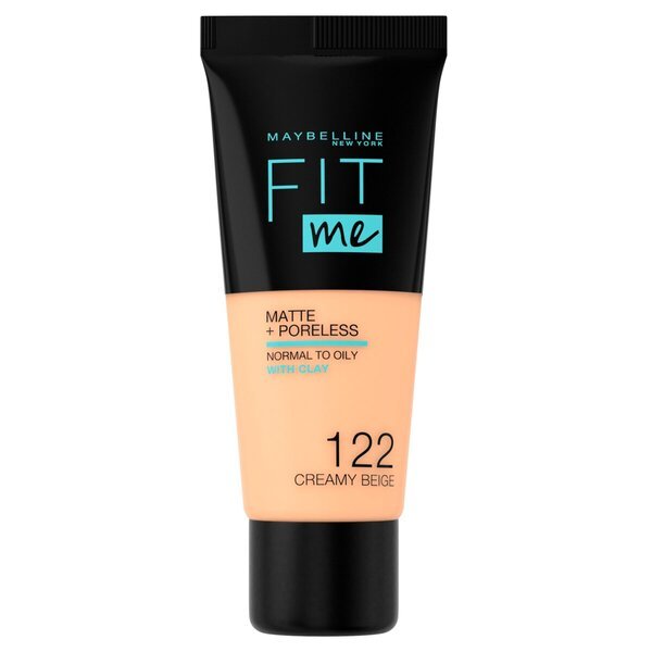 „Maybelline New York Fit Me Matte & Poreless 122 Creamy Beige“ makiažo pagrindas