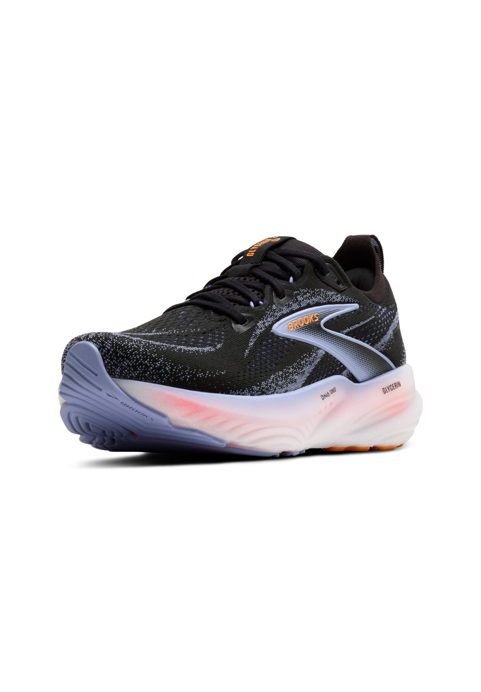 Brooks GLYCERIN 22 - Scarpe da corsa su strada - nero blu airone arancione