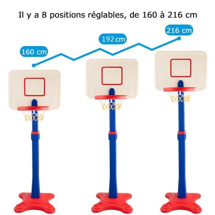 Aro de baloncesto COSTWAY, altura ajustable entre 160 y 216 cm, ideal para uso en interiores y exteriores, para niños a partir de 3 años.