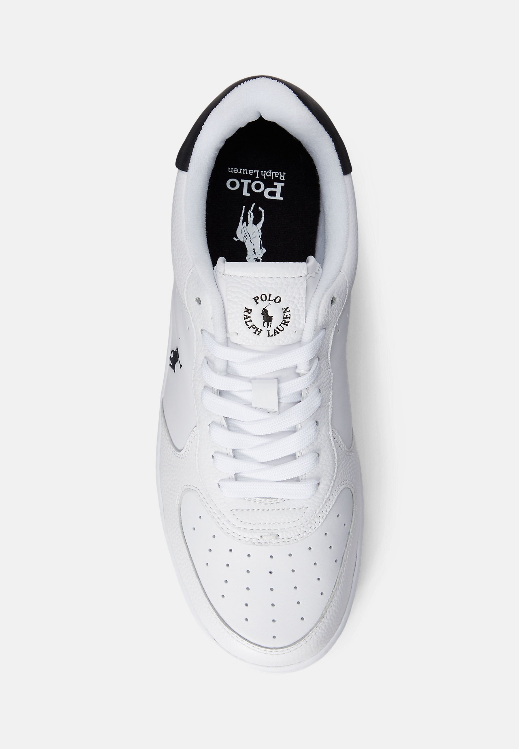 Baskets Polo Ralph Lauren MASTERS CRT TOP UNISEXE - blanches/noires