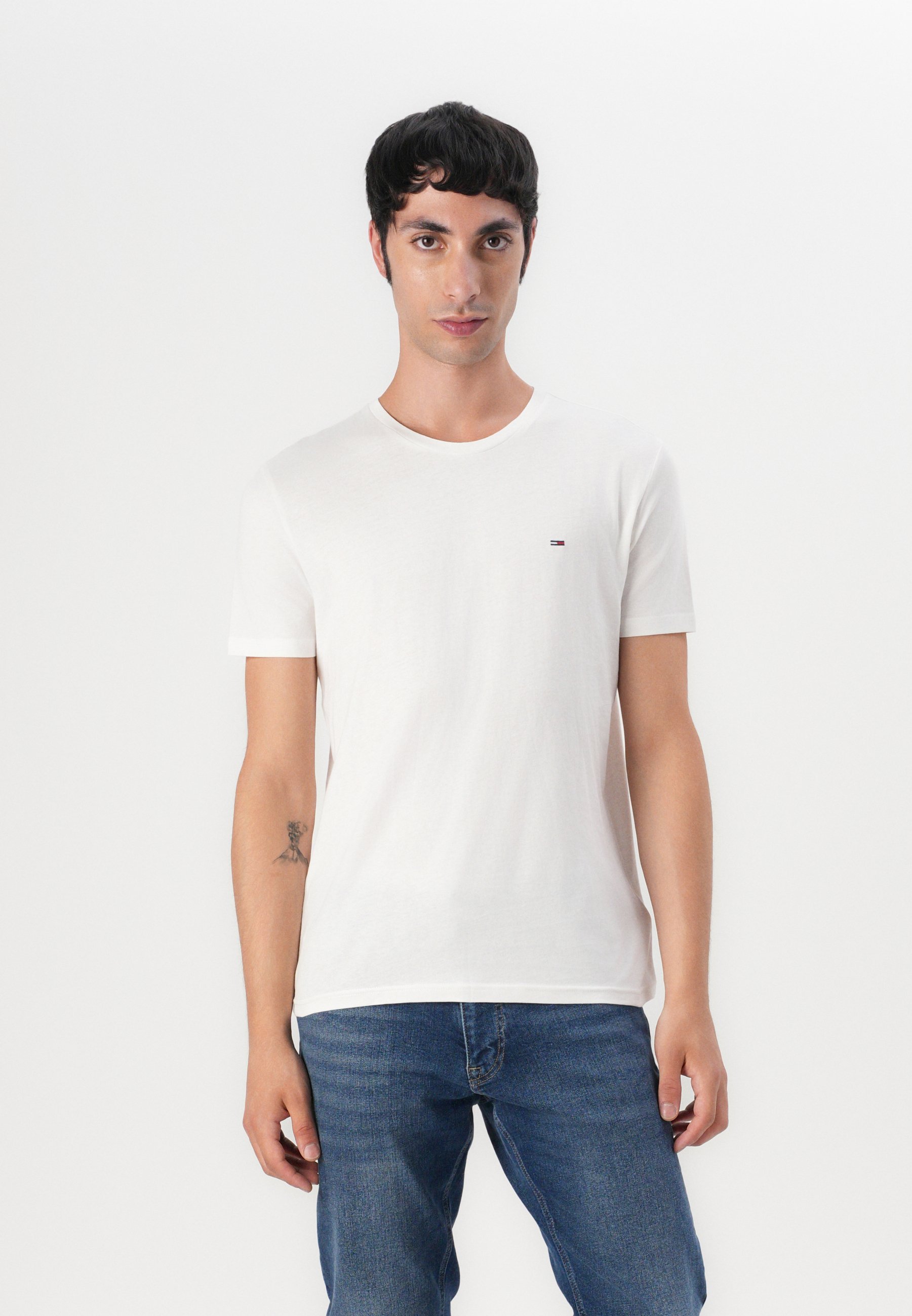 Tommy Jeans SLIM TEE 3PACK - Vienkāršs T-krekls - melns/pelēks/ekru
