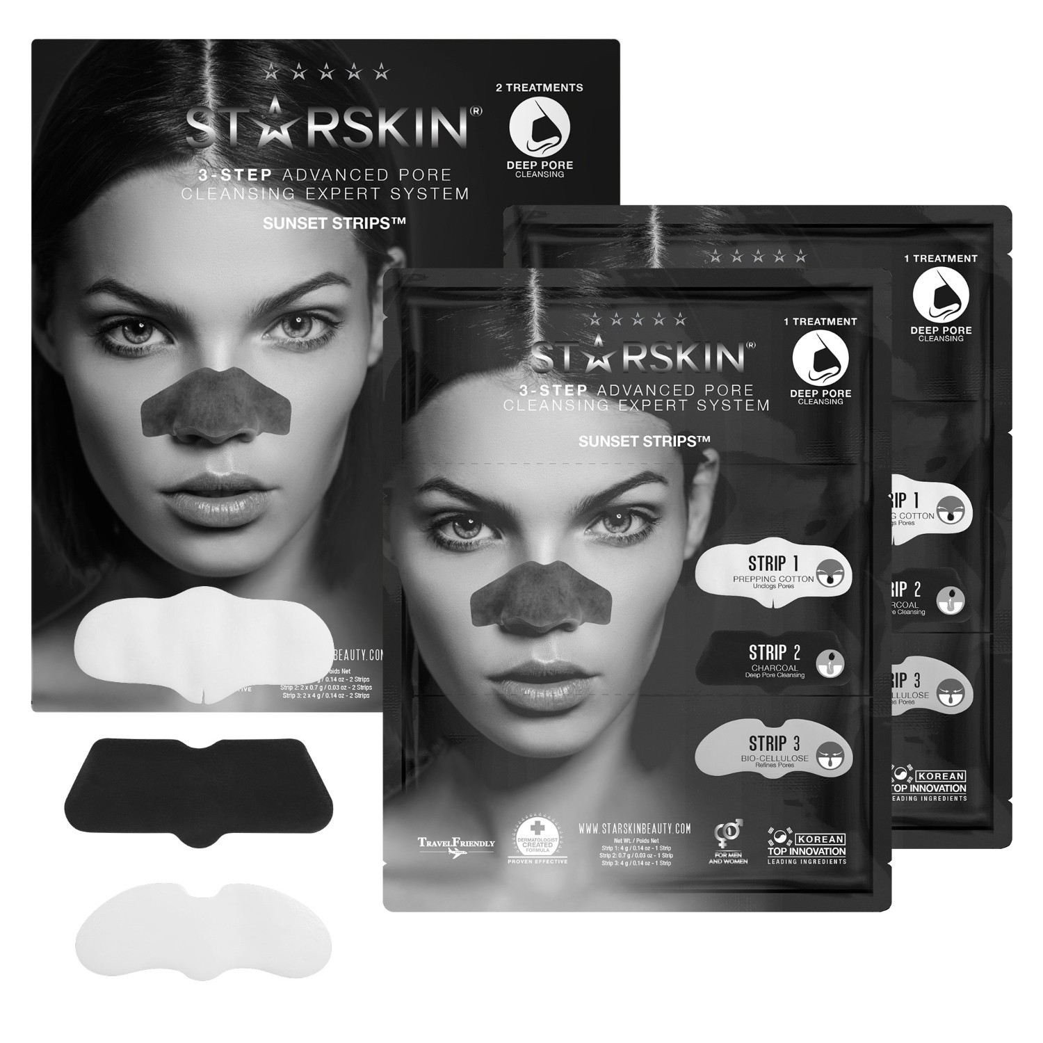 STARSKIN® Maska za lice Sunset Strips™ Napredni sustav za čišćenje pora u 3 koraka – 2 komada