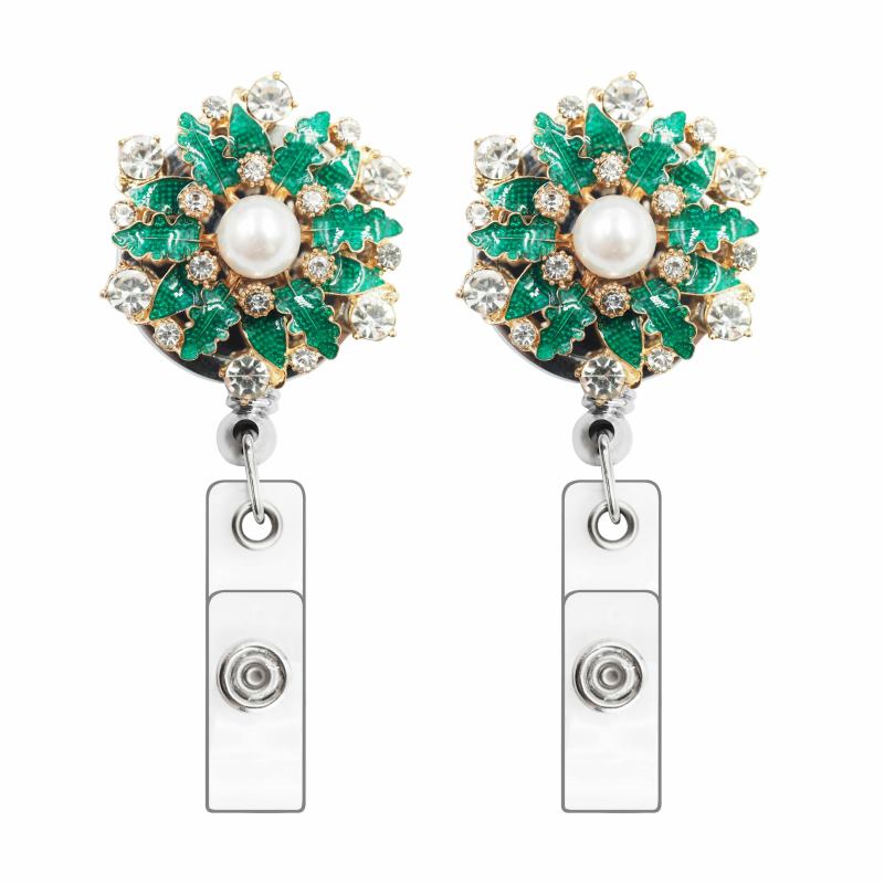Amazon NEW luxury Rhinestone diamonds YOYO Retractable Jewelry ID Card holder badge reel