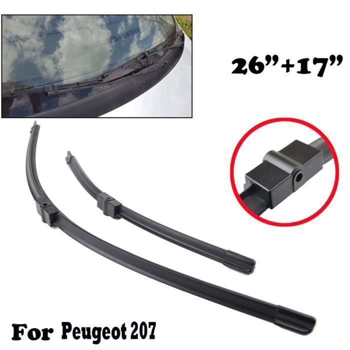 Set of 3 front and rear wiper blades for Peugeot 207 Hatchback 2006 2007 2008 2009 2010 2011 2012 2013 2014 2015