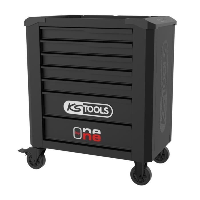 Carro de taller - Vacío - 7 cajones - KS Tools - 823.0007F - Negro - Carro de taller individual - Carga máxima por cajón: 40 kg