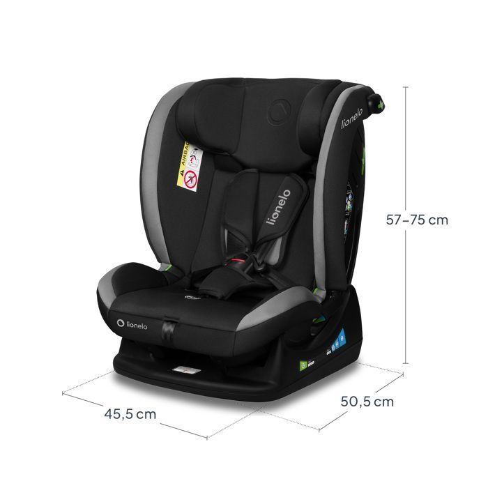 Silla de coche convertible para bebé LIONELO Aart i-Size - 40-150 cm - De 0 a 36 kg - Soporte lumbar - Grupo 0+/1/2/3 - Gris