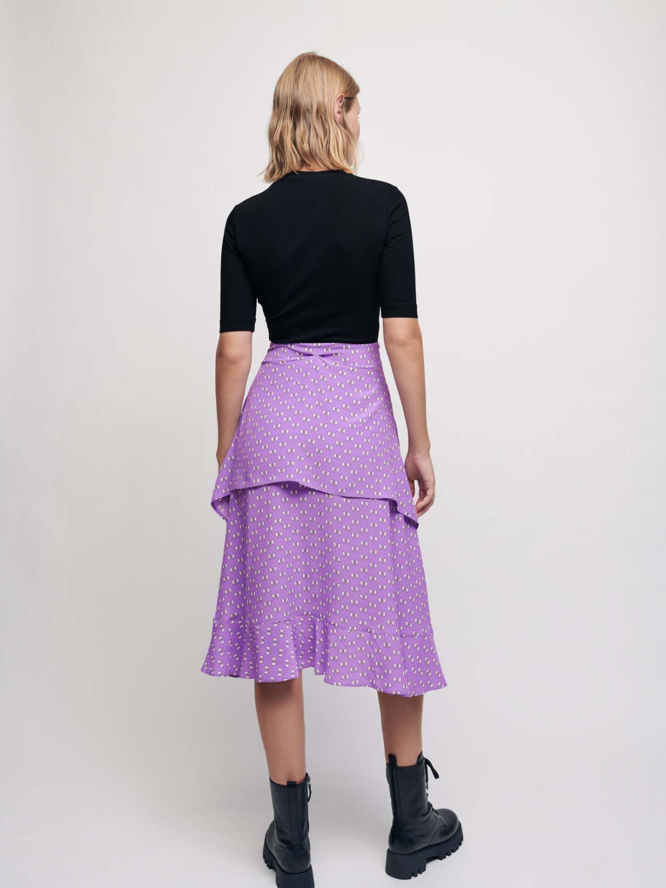Rochie cu imprimeu Trompe l'oeil - Noeuds Violets