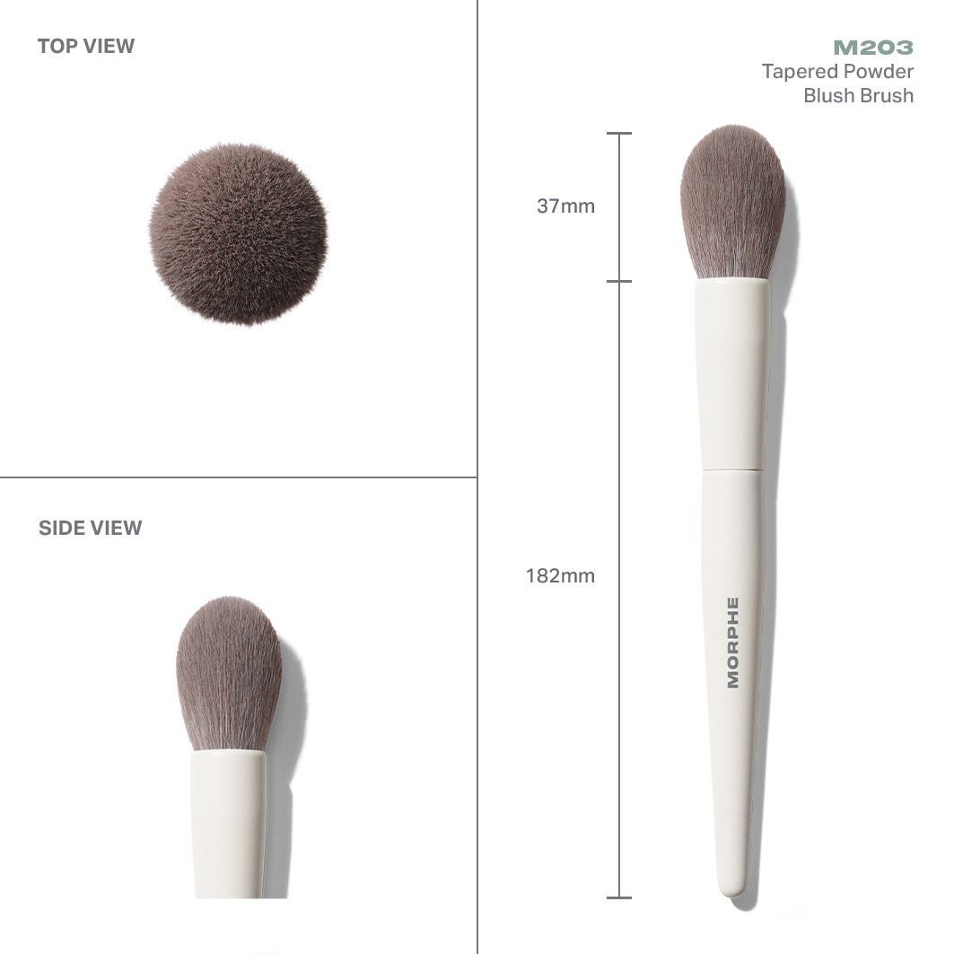„Morphe Rouge Brush M203“, kūginis, pudrinių skaistalų teptukas – 1 vnt.