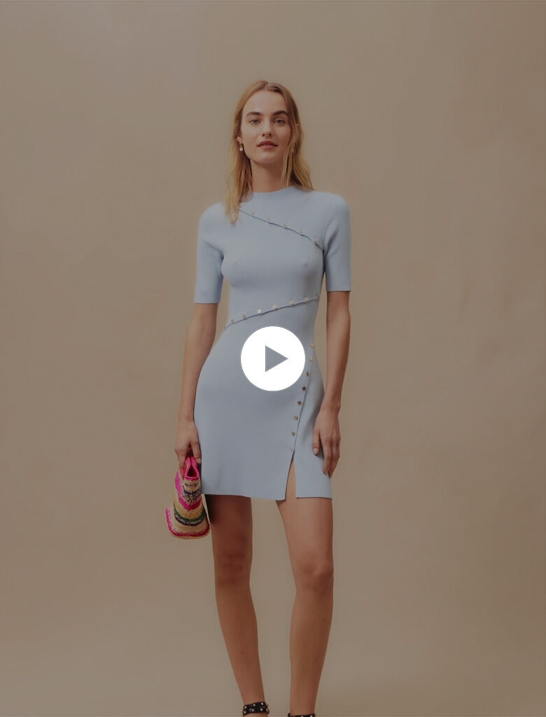 Midi-jurk met splitten - Lichtblauw