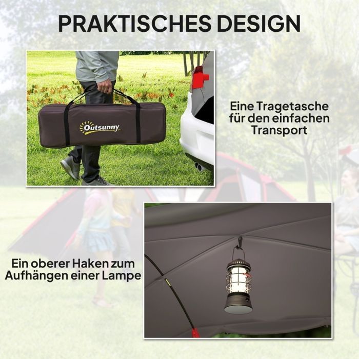 Tienda de campaña túnel EVRYAE de 3 habitaciones para 4-6 personas con puertas dobles