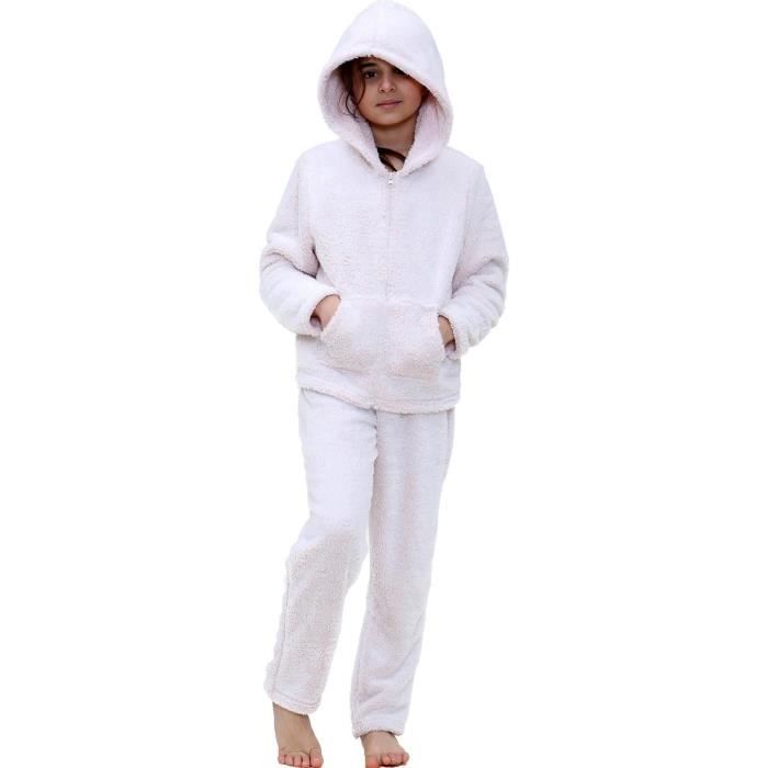 Enfants Filles Garçons Plaine Pile High Zippé Pajamas Mode Épais Pile Toison Vêtement De Nuit Tenue Ensembles Âge 5-13 Ans