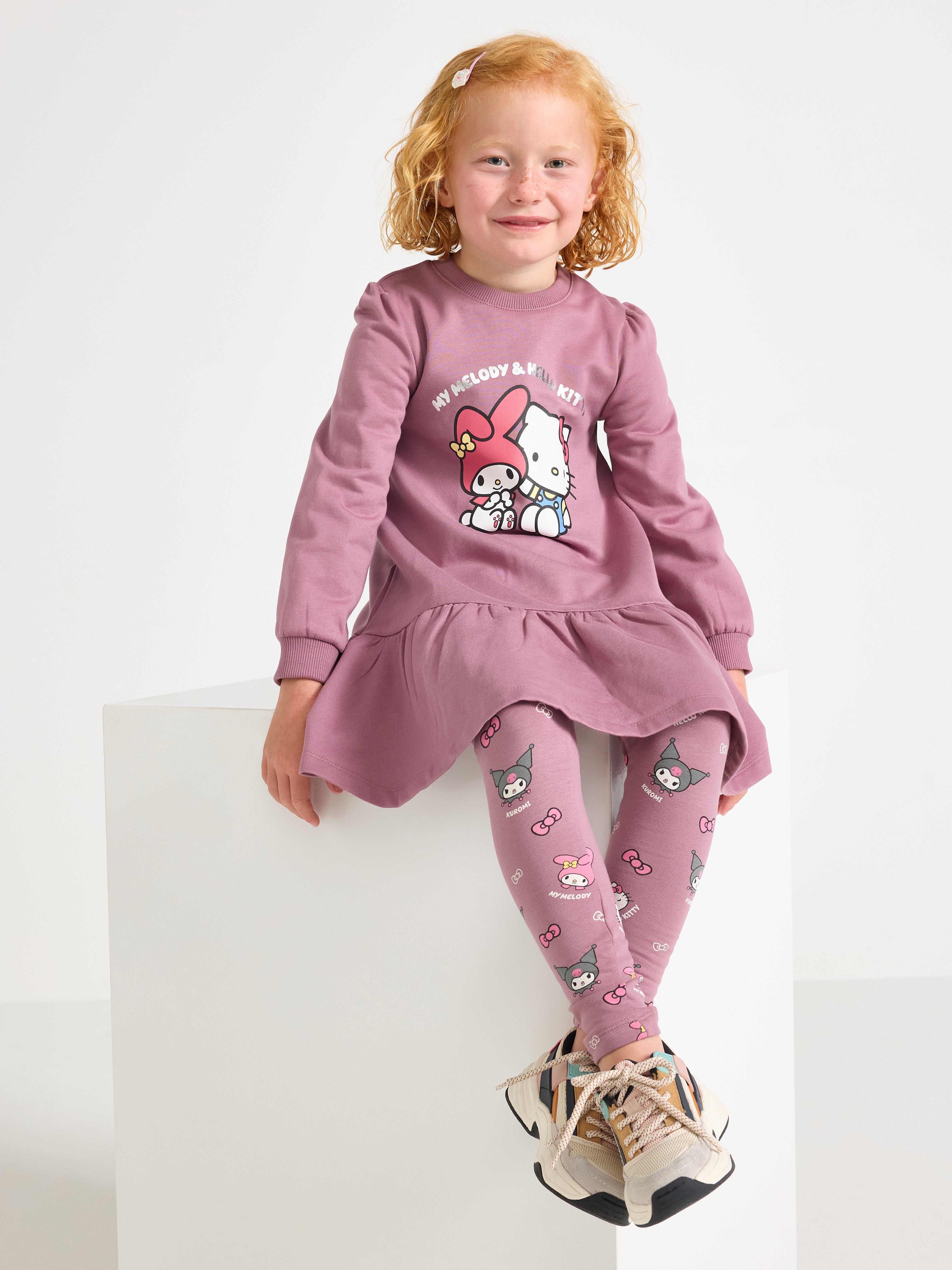 Hello Kitty-kjole med børstet innside, støvet lilla