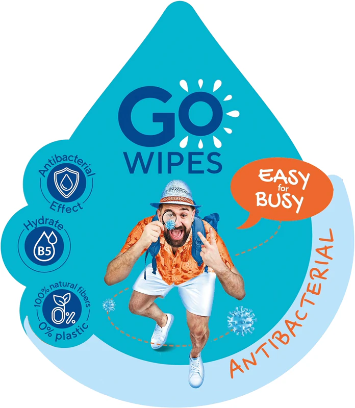GoWipes Lenços umedecidos antibacterianos refrescantes com propriedades antibacterianas