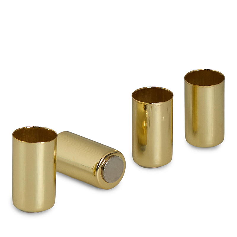 Portacandele magnetici per la casa, confezione da 4 in metallo dorato