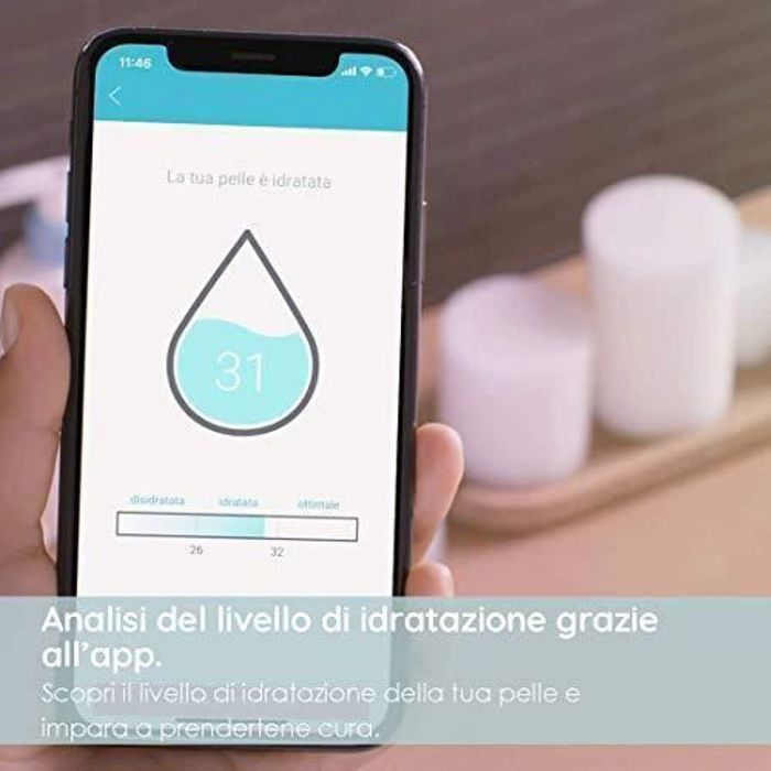 Homedics Brosse Nettoyante Visage Multifonctions + Analyseur de Peau. Nettoyage, Hydratation et Exfoliation pour un Teint Rayonnan