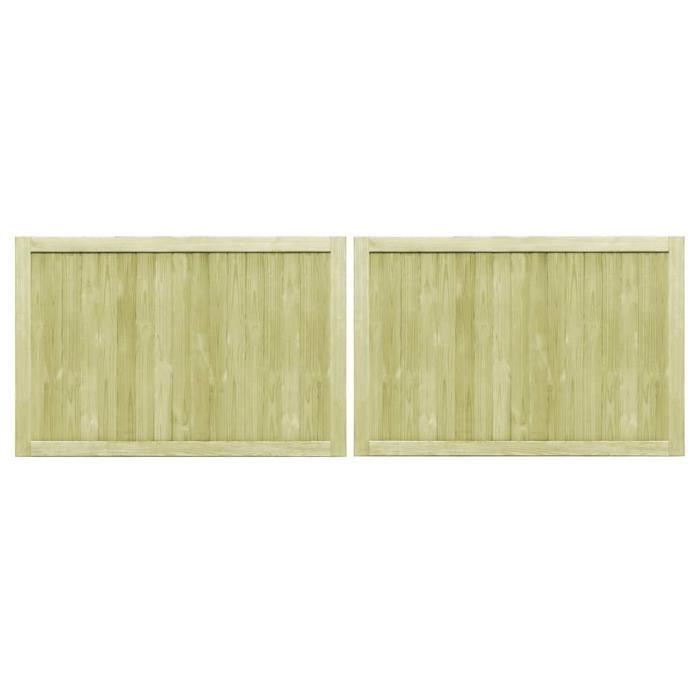 vidaXL Garden Gates 2 pcs Impregnated Pine Wood 300x100 cm 45339