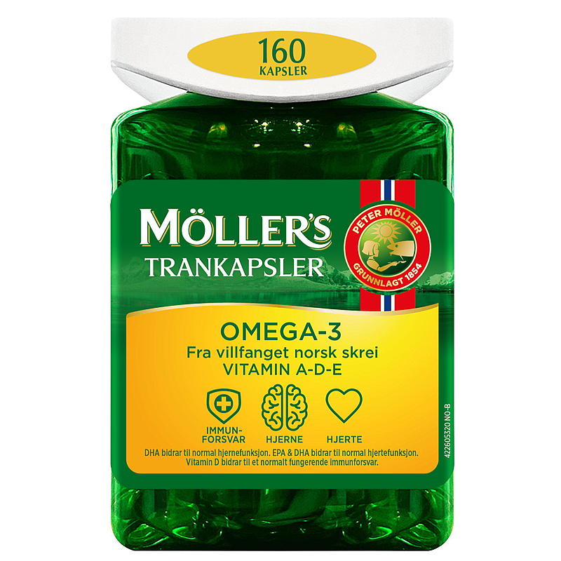 Möller's Möller's torskelevertrankapsler Omega-3 160 stk.