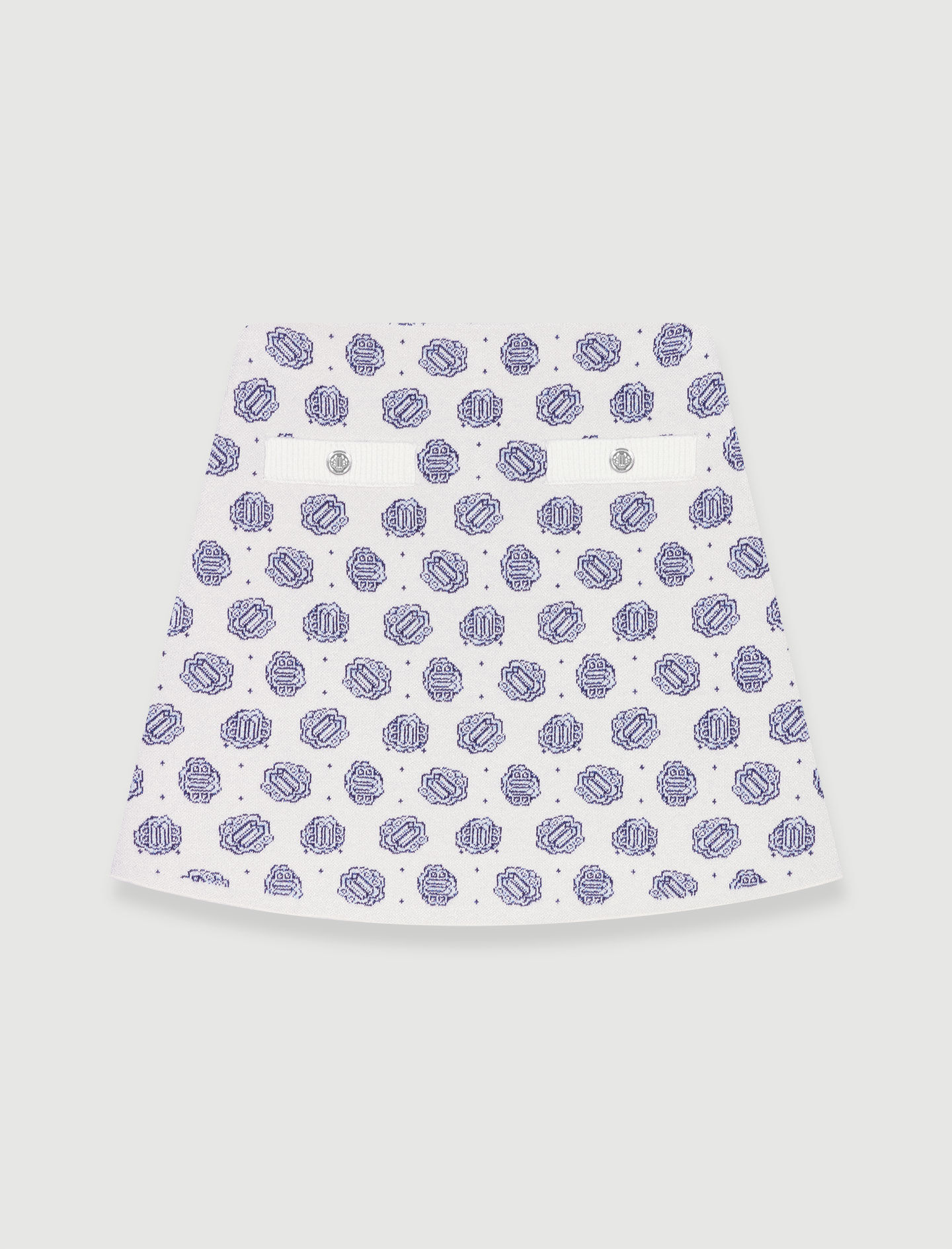 Fusta Tricotă Monogramă-Monogram Clover écru/bleu
