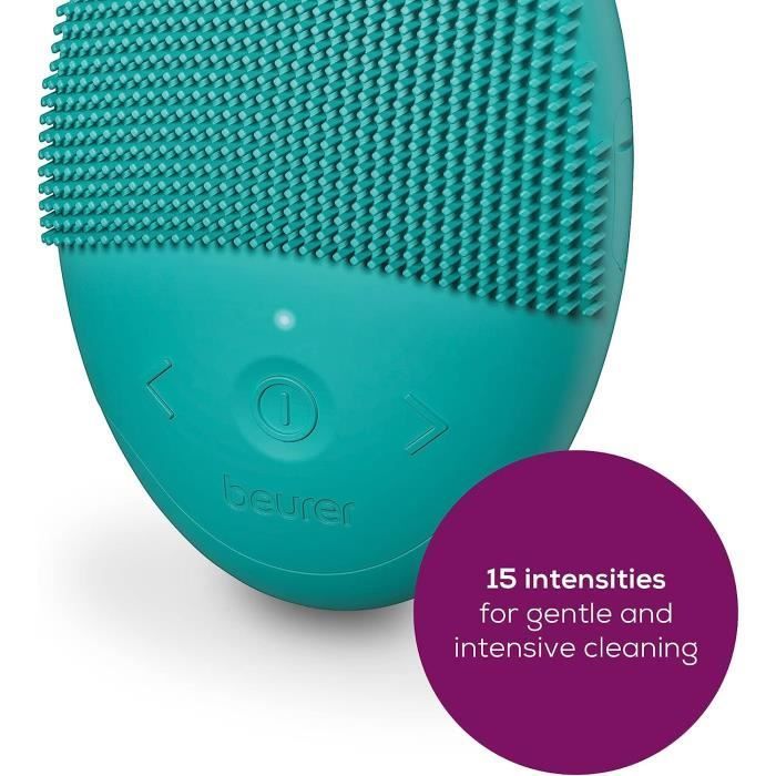 Brosse visage, brosse nettoyante en silicone Beurer FC 52 Laguna, nettoyage en profondeur des pores et massage de la peau,