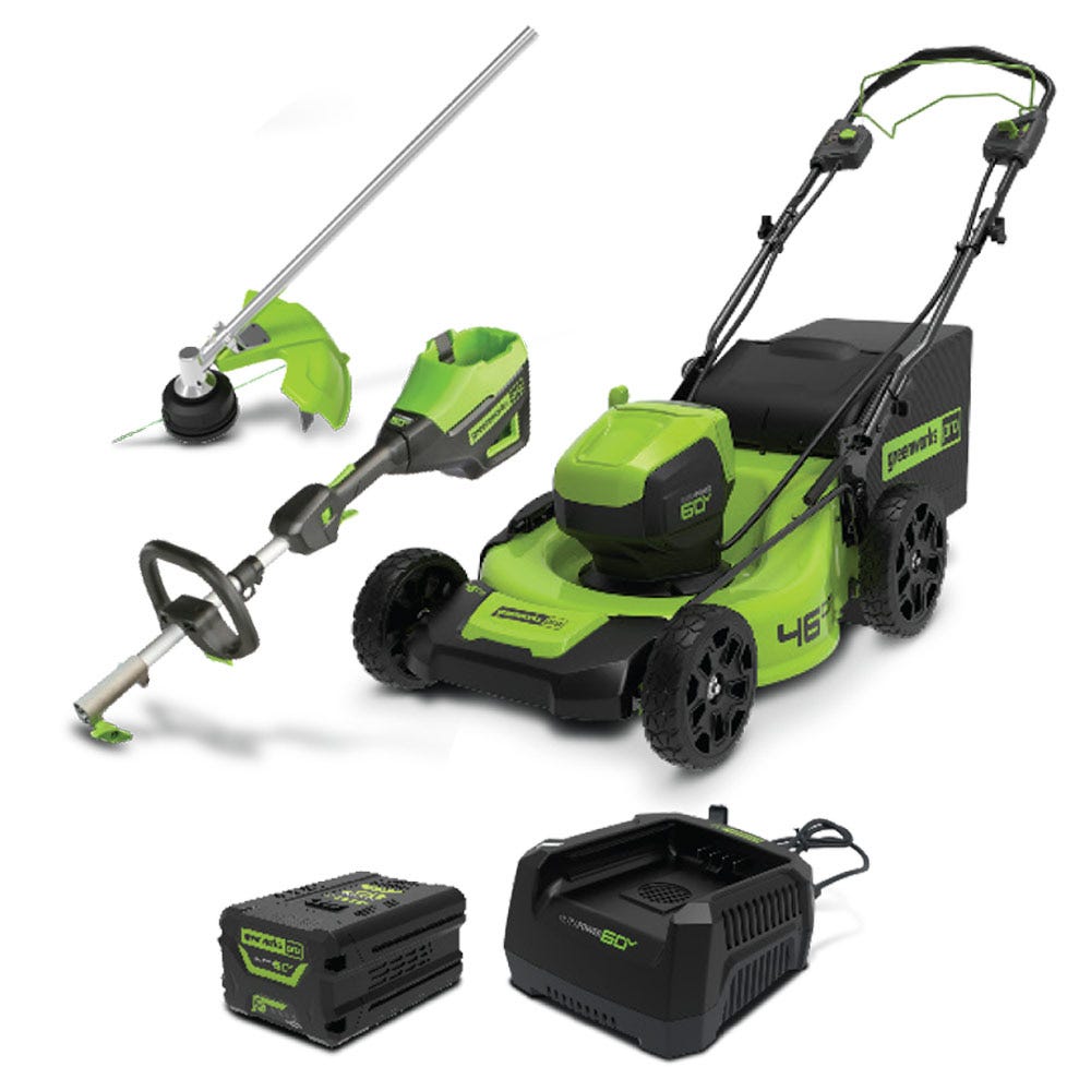 GREENWORKS 60V 1 x 4,0 Ah sitteklipper + multiverktøysett TTKIT904