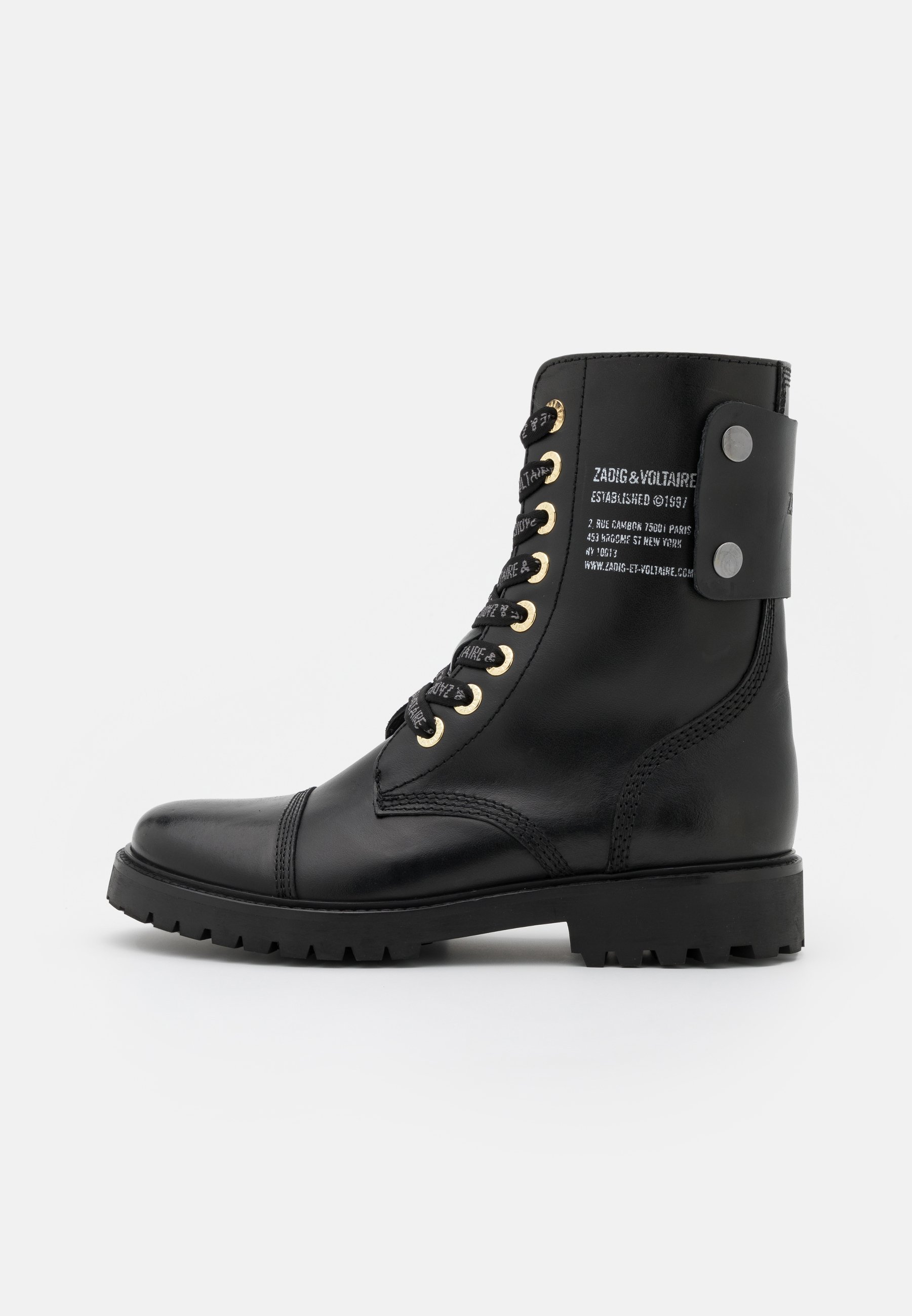 Zadig & Voltaire JOE SMOOTH - Enkellaarsjes met vetersluiting - noir