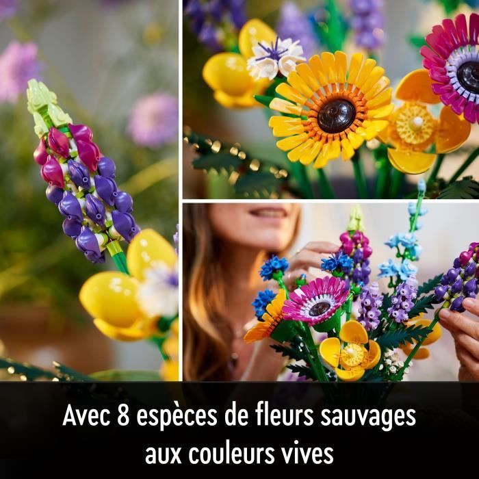 LEGO® Icons 10313 Bouquet de Fleurs Sauvages, Plantes Artificielles avec Coquelicots, pour Adultes