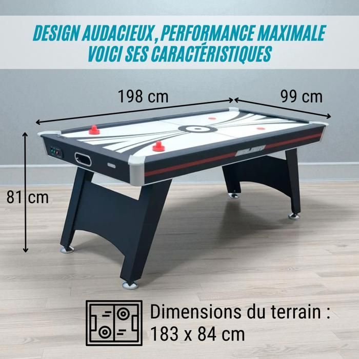 DEVESSPORT Galaxy Air Hockey Tafelspel met elektronische scoreteller. Luchtdruk, stabiel, modern design.