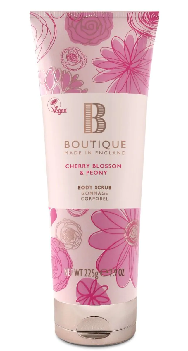 Boutique England Peeling do ciała Kwiat Wiśni i Piwonia 225 g