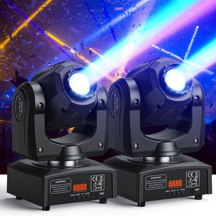 UKing 2PCS 120W DJ Lyre LED Lumière de Scène - Jeux de Lumiere DJ 8 Gobo 8 Couleurs Beam DMX512 pour Disco Party Bar Mariage