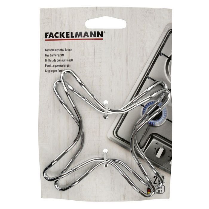 Lot de 2 grilles de bruleur pour appareil de cuisson - FACKELMANN - Tecno ref. 45135 - Gris - Inox