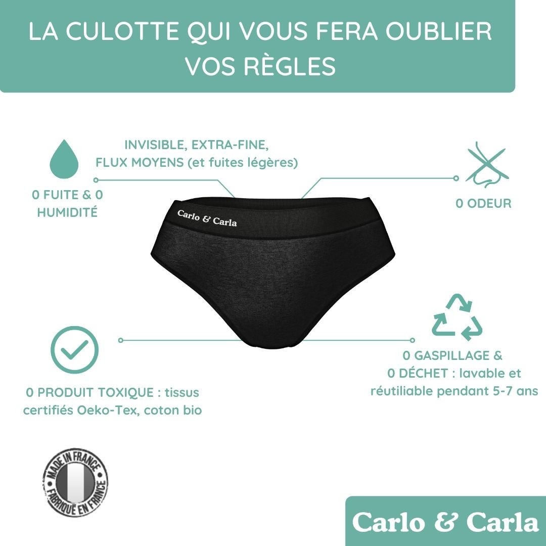 carlo & carla Culotte menstruelle extra fine