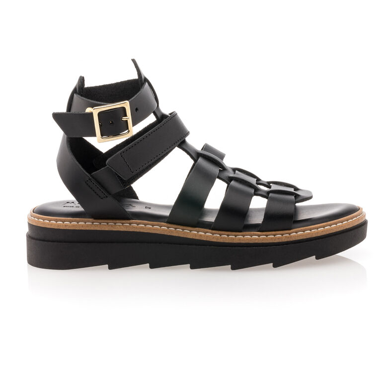 Svarte sandaler / sko med åpen tå til dame