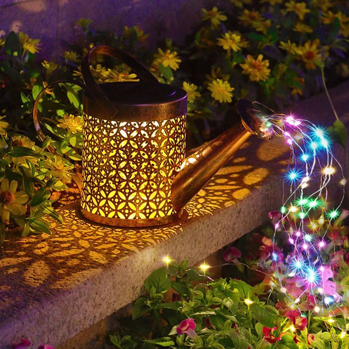 Regadera solar con luz - TTLIFE - Impermeable - 60 LED - Decoración de jardín - Estilo retro