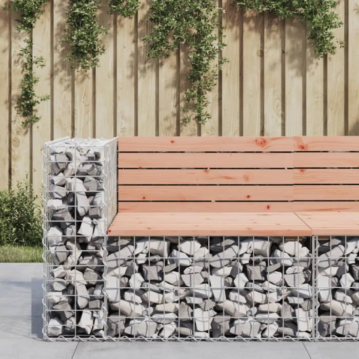 vidaXL Gabion Design Garden Bench 92x71x65.5 cm Solid Douglas Fir Wood 834381