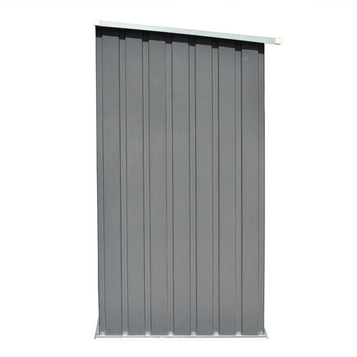 Wood storage shed - vidaXL - 163x83x154 cm - Galvanized steel - Grey - Durable and easy to assemble