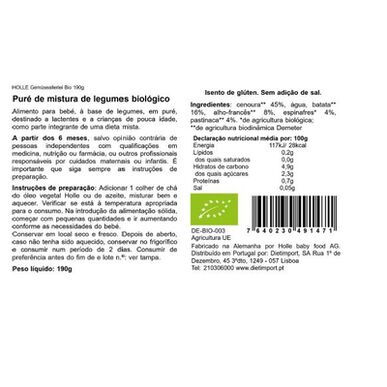 Holle Luomu Kasvissosepurkki 6M 190 g 190 g