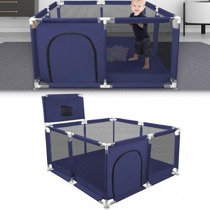 MIPAN. Parque infantil modular para bebé - Parque infantil plegable - Parque infantil para bebé - Con pelotas + ventosa - Azul