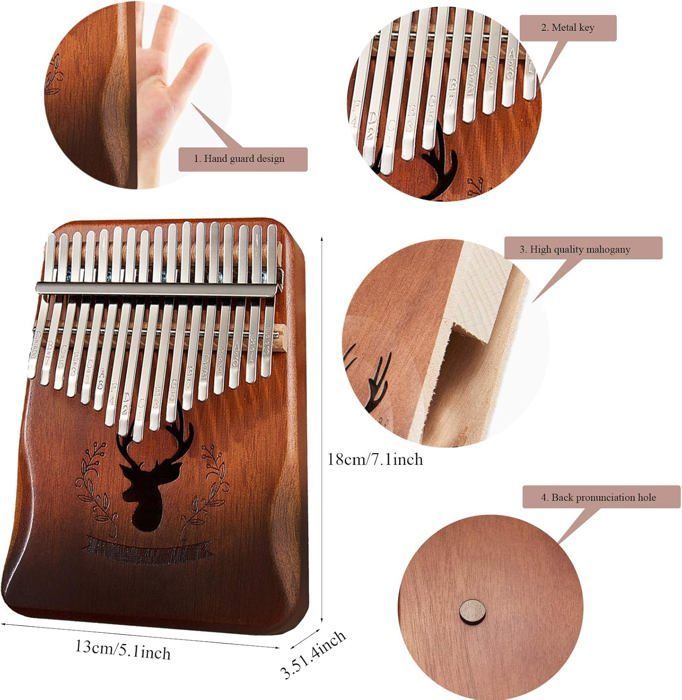 High-Quality 17-Key Kalimba Thumb Piano for Children, Adults, and Beginners - Musical Gift