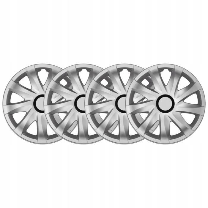 Enjoliveurs de roue - set complet de 4 pièces - NRM Kando - argent - 15